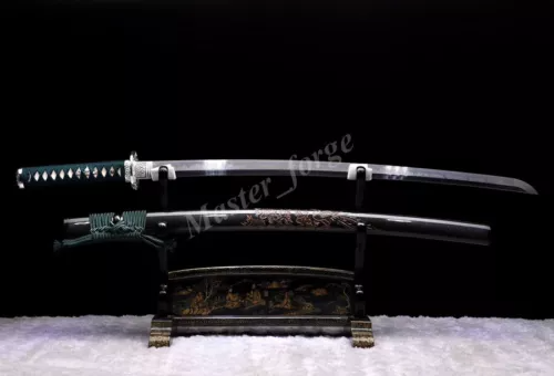 Japanese Samurai Katana Sword Choji Hamon Clay Tempered T10 Steel Sharp