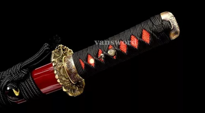 Hand Forged Folded Steel Full Tang Hamon Japanese Samurai Sword Mini Tanto