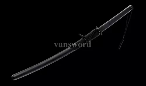 Handmade Black Damascus Folded Steel Japanese Samurai Tactical Sword Wakizashi