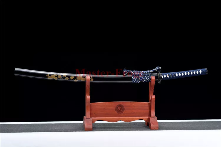 Hand forged Japanese Samurai Katana Sword Blue Folded Steel Full Tang Sharp