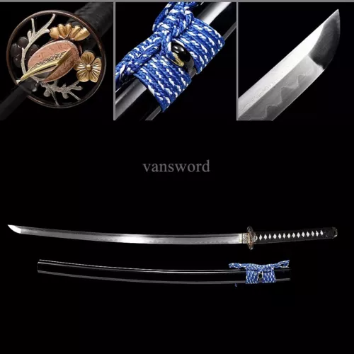 Damascus Folded Steel Japanese Katana Samurai Sword Full Tang Battle Ready Sharp