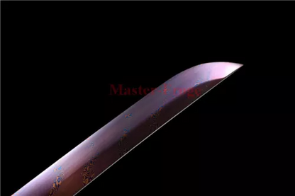 Damascus Folded Steel Japanese Katana Samurai Sword Battle Full Tang Sharp .