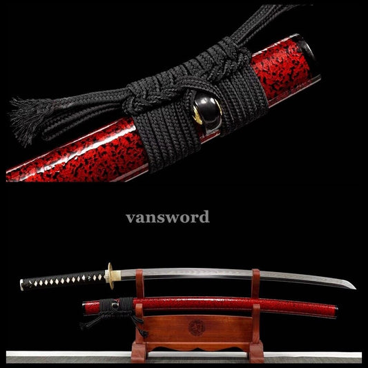 Hand Forge Clay Tempered T10 Steel Japanese Katana Full Tang Samurai Sword .