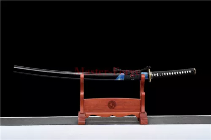 Full Tang Japanese Samurai Katana Sword Clay Tempered Folded Steel Sharp