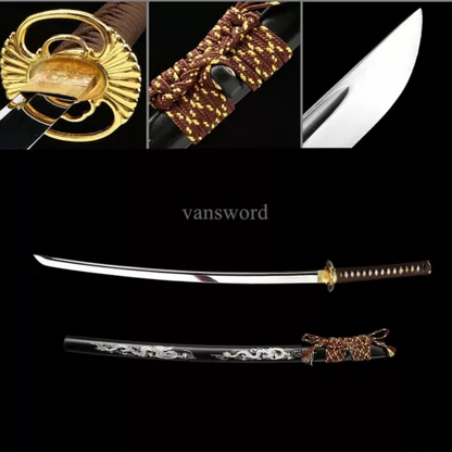 Handmade 1095 High Carbon Steel Japanese Katana Samurai Sword Full Tang Sharp.