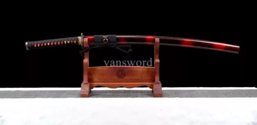 Handmade Folded Steel Real Japanese Samurai Katana Sword With Copper Tsuba NEW.