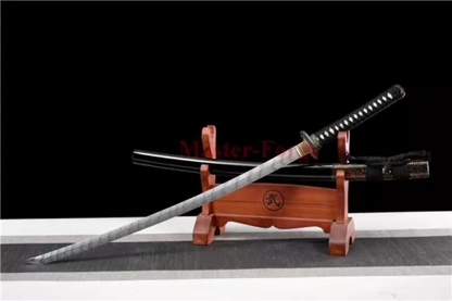 Japanese Katana Samurai Sword High Quality Damascus Folded Steel Full Tang Sharp