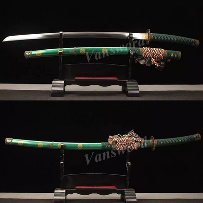 Japanese Samurai Tachi Sword T10Steel Clay Tempered Suguha Hamon Full Tang Sharp