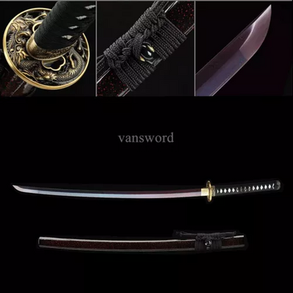 Japanese Katana Hand Forge Damascus Folded Steel Sharp Blade Samurai Sword.