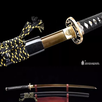 T10 steel Clay tempered Golden Blade Battle Ready Japanese Samurai Katana Sword