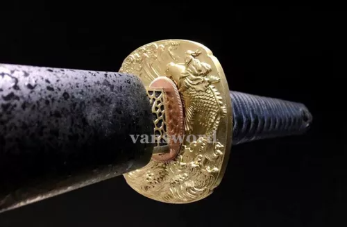 Folded Steel Clay Tempered Hand Polishing Japanese Real Katana Samurai Sword