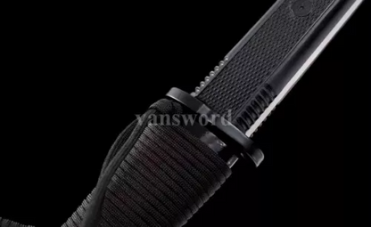 Handmade Black Damascus Folded Steel Japanese Samurai Tactical Sword Wakizashi