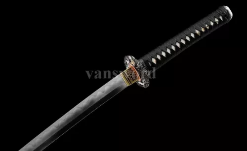 Japanese Katana Samurai Sword Folded Steel Clay Tempered Full Tang Battle Ready.