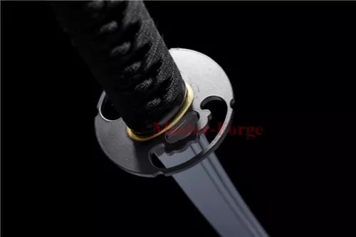 Japanese Samurai Clay Tempered T10 Steel Sword Full Tang Black Blade Sharp