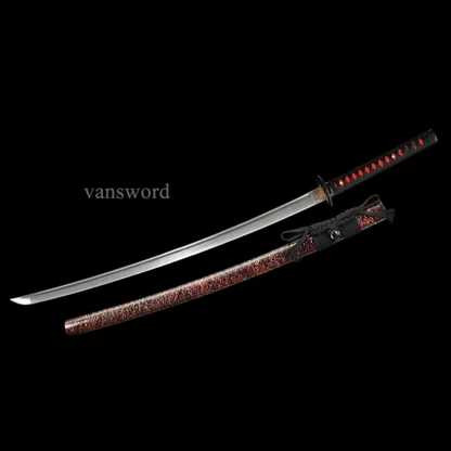 Japanese Katana Damascus Steel Folded Steel Sword Sharp Multi-color Scabbard.