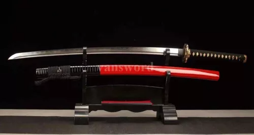 Japanese Samurai Katana Sword Clay Tempered Folded Steel Blade Full Tang Sharp