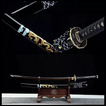 hand forged 1095 carbon steel Japanese Samurai Sword Dragon Katana Full Tang