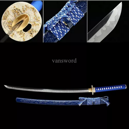 Japanese Katana T10 Steel Clay Tempered Samurai Sword With Hand Sharpened Blade.