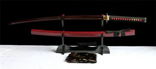 40.6" Handmade Damascus Red Folded Steel Japanese Samurai Katana Real Sword