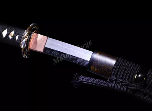 Hitatsu Hamon Clay Tempered T10 Steel Real Katana Japanese Samurai Sword Sharp.