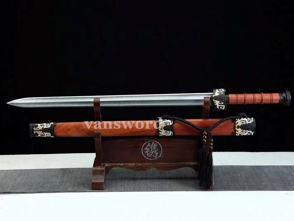 Original Chinese Jian Sword Folded Steel Real Sharp High Quality Tusba Full Tang