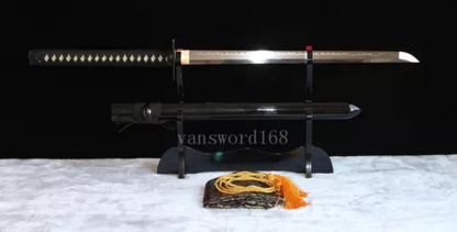 Hand Forge T10 Clay Tempered Japanese Samurai Real Hamon Ninja Sword Sharp