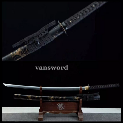 T10 Steel Clay Tempered Katana Blade Japanese Samurai Sword Real Weapons Sharp