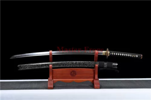 T10 Steel Clay Tempered Japanese Samurai Sword Differential Harden Katana Sharp