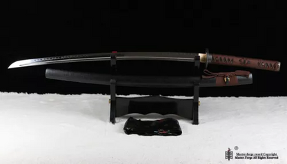 Clay tempered T10 steel japanese Katana full tang samurai sword Battle ready.