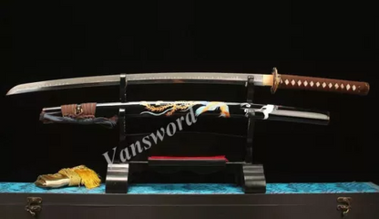 Choji Hamon Clay Tempered Handmade katana L6 steel Japanese Samurai Sword Sharp.