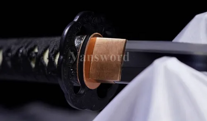 L6 Steel Clay Tempered Japanese Katana Samurai Sword Sharp Keisho Polishing.