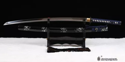 9260 Spring Steel Hand Forged Japanese Katana Samurai Sword Full Tang Iron Tsuba