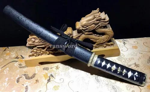 Japanese Tanto T10 Clay Tempered Steel Mini Knife Real Samurai Sword Sharp.