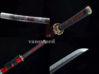 Handforge T10 Steel Clay Tempered Steel Japanese Katana Sword Samurai Sharp