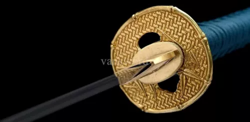 Handmade T10 Steel Real Japanese Katana Hand-painted Samurai Sword Copper Tsuba.