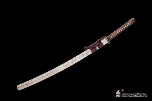 Clay Tempered T10 Folded Steel Japanese Katana Samurai Sword Kobuse Blade Sharp.