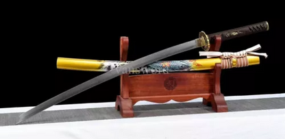 Handmade Folded Steel Hand-painted Saya Real Japanese Samurai Katana Sword NEW.