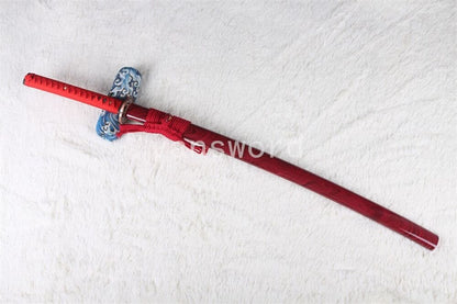 Hand Forged Katana Red Folded Steel Blade Japanese Samurai Real Sword sharp