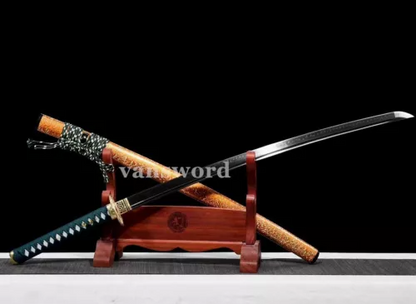 Handmade Clay Tempered T10 Steel Japanese Samurai Katana Real Weapon Sword