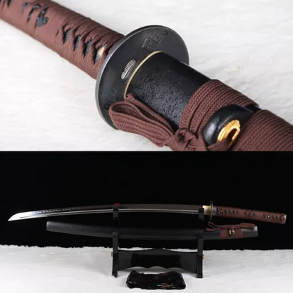 Clay tempered T10 steel japanese Katana full tang samurai sword Battle ready.