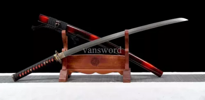 Folded Steel Handmade Real Japanese Samurai Katana Sword With Copper Tsuba NEW.