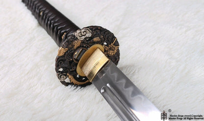 Folded Steel Clay Tempered Japanese Samurai Katana Sword Real Sharp Full Tang.