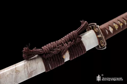 Clay Tempered T10 Folded Steel Japanese Katana Samurai Sword Kobuse Blade Sharp.