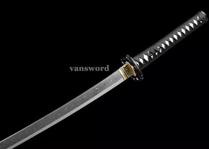 Katana Samurai Sword Hand Forged Folded Steel Clay Tempered Full Tang Japanese