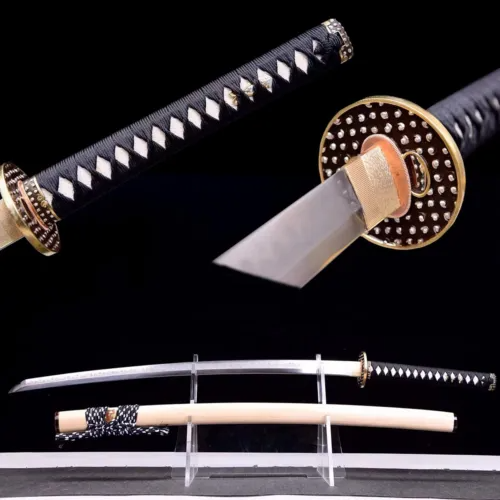 T10 Steel Clay Tempered Real Real Katana Full Tang Japanese Samurai Sword Sharp.