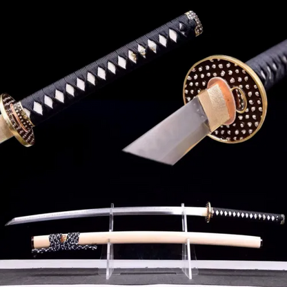 T10 Steel Clay Tempered Real Real Katana Full Tang Japanese Samurai Sword Sharp.