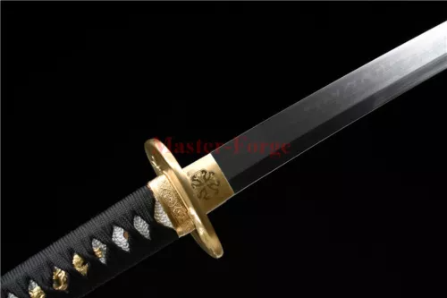 Japanese T10 Clay Tempered Katana Choji Hamon Samurai Sword Full Tang Sharp