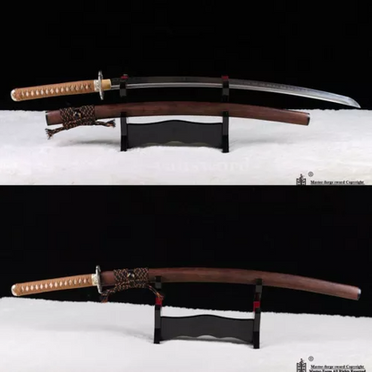 40.9" Folded Steel Clay Tempered Hand Abrasived Japanese Katana Samurai Sword