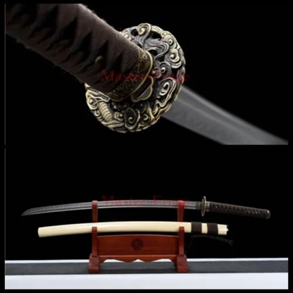 Differential Harden Japanese Samurai Dragon Sword T10 Clay Tempered Katana Sharp