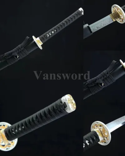 Japanese Samurai Sword Choji Hamon Clay Tempered T10 Steel Katana Abrasive Sharp